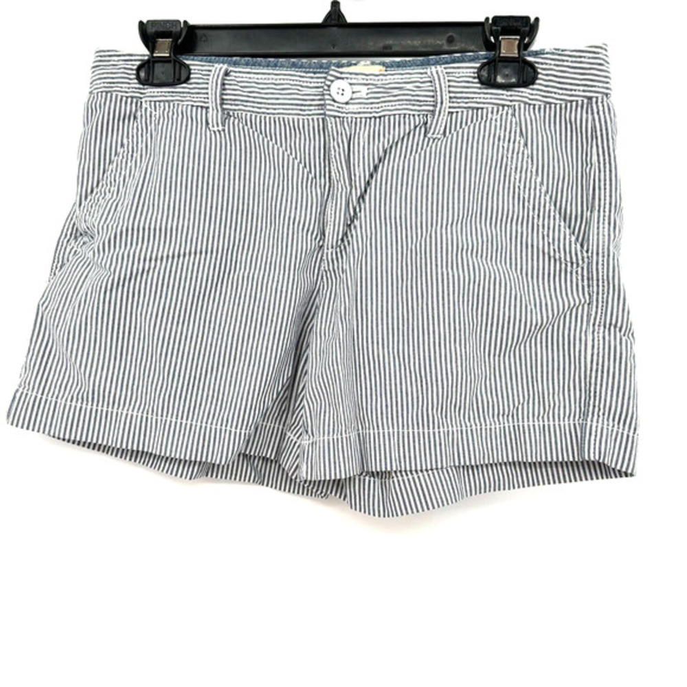 G.H. Bass & Co size 2 shorts blue white striped seersucker‎ 100% cotton
